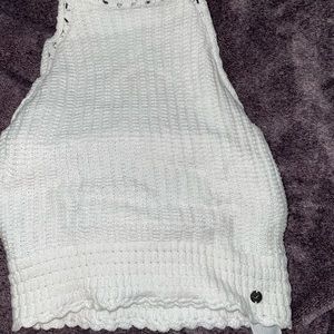Hollister crochet white tank top